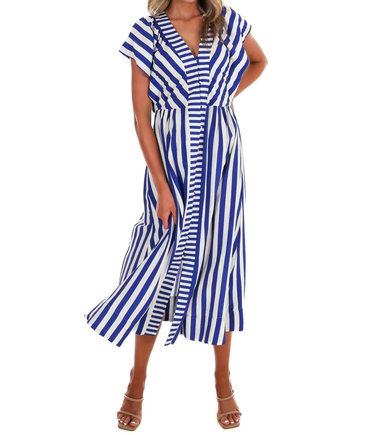 Umgee - Women's Hometown Honey Stripe Midi Dress