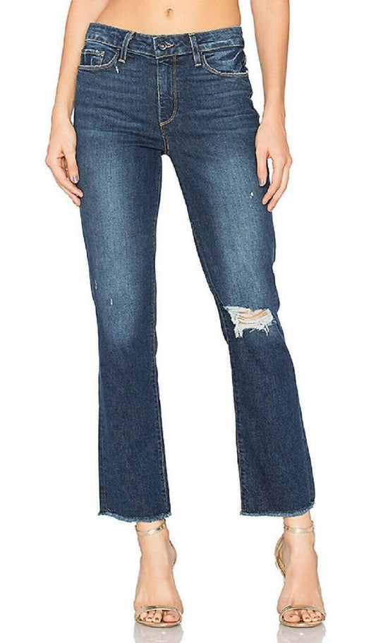 Paige - Jacqueline Straight Crop Domino Destructed Raw Hem Jeans