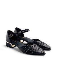Gioseppo Women's Onsted Studded Flats in black - women's flats - detail view