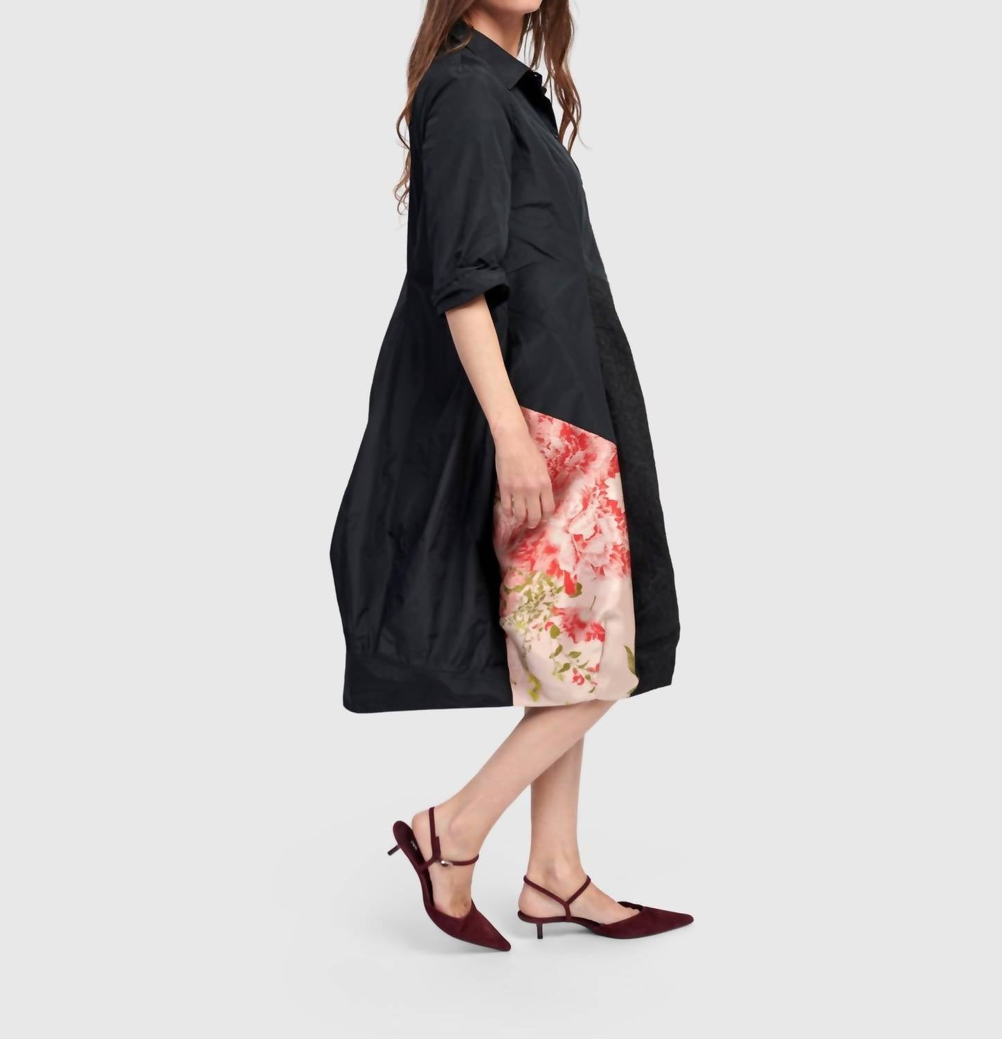 ALEMBIKA Alanis Shirt Dress in mix - women's dress - alternate view