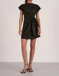 Elan - Short Sleeve Ruch Knot Dress