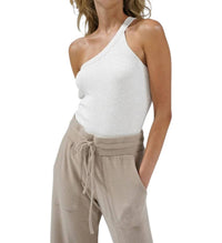Lna - Detra One Shoulder Rib Tank Top