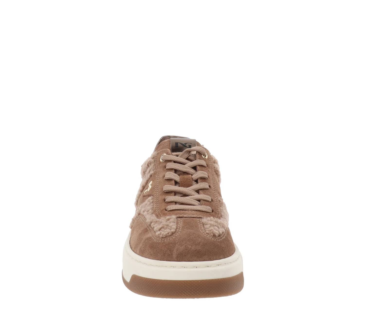 NeroGiardini Women's Velour Curly Mou Sherpa Sneaker in brown - women's sneaker - view 4