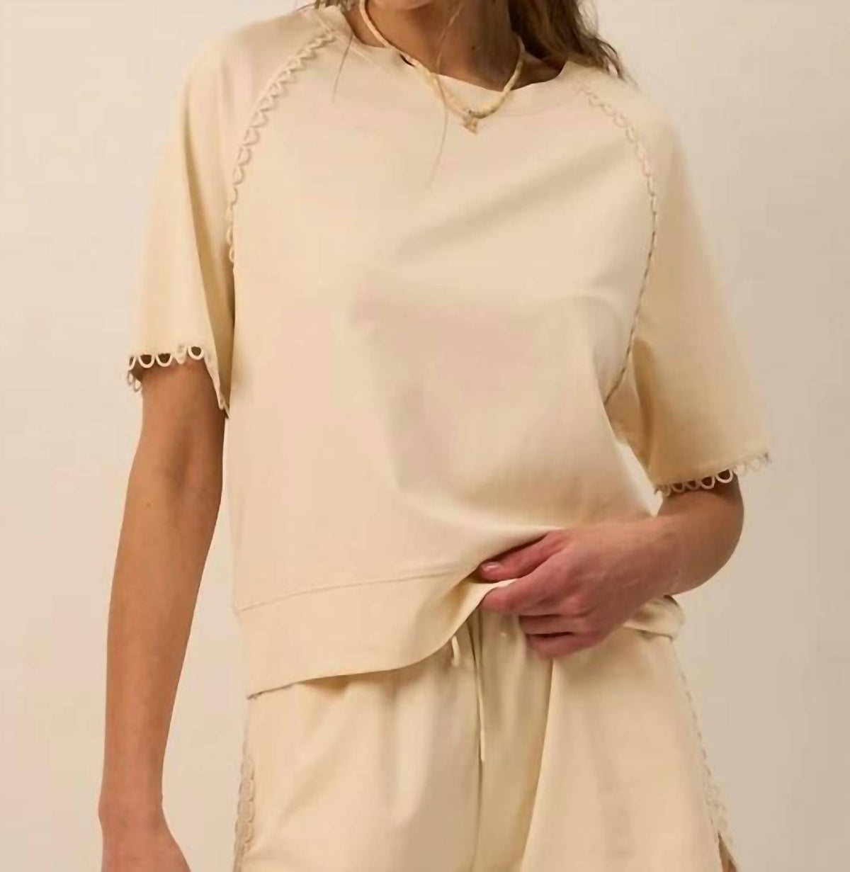 The Greii - Andrea Scallop Trim Top