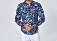 Eight X - Floral Flocking Button Down Shirt