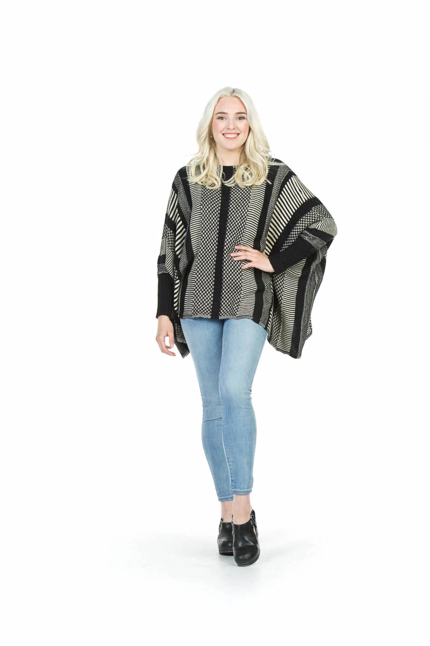 Papillon - Multi Stripe Poncho Sweater