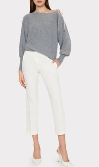 Milly - Women's Ida Crystal Tie Sweater