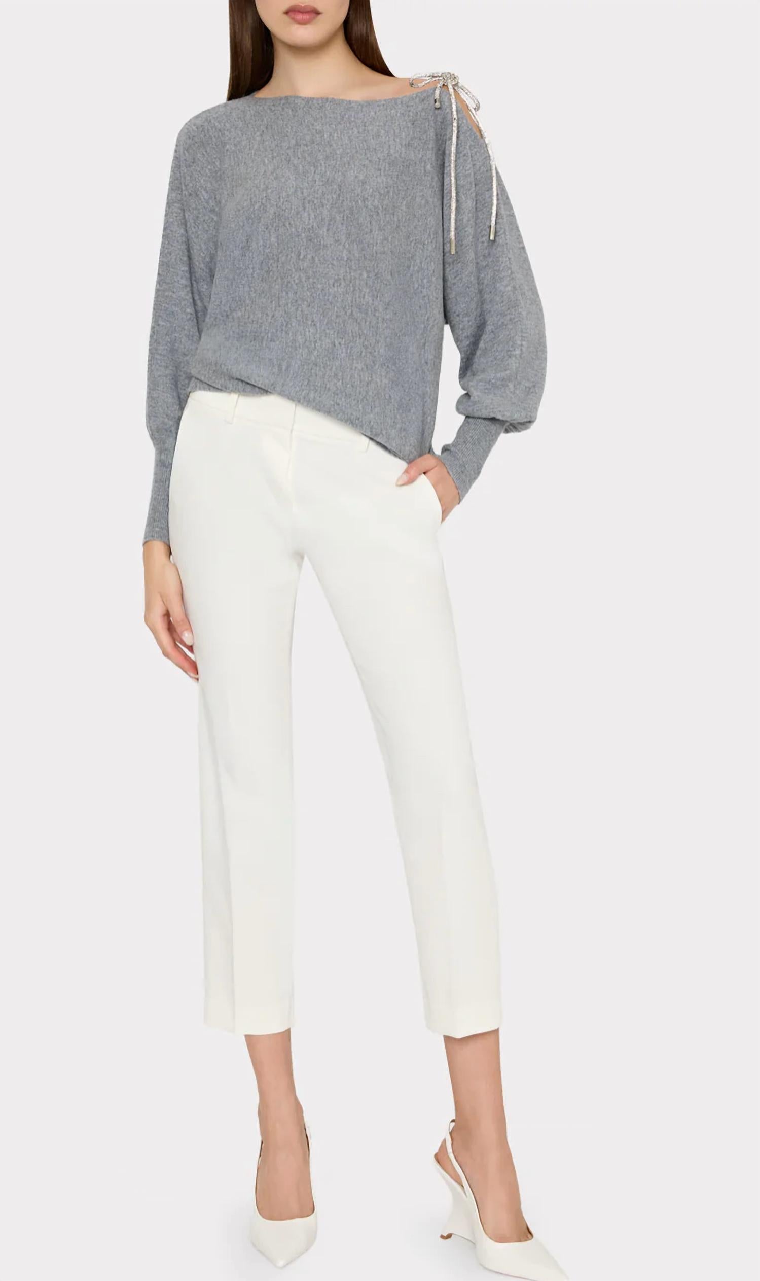 Milly - Women's Ida Crystal Tie Sweater