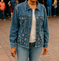 Keren Hart - Embroidered Bloom Denim Jacket