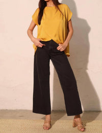 Tyche - Washed Poly Silk Tulip Tunic Top