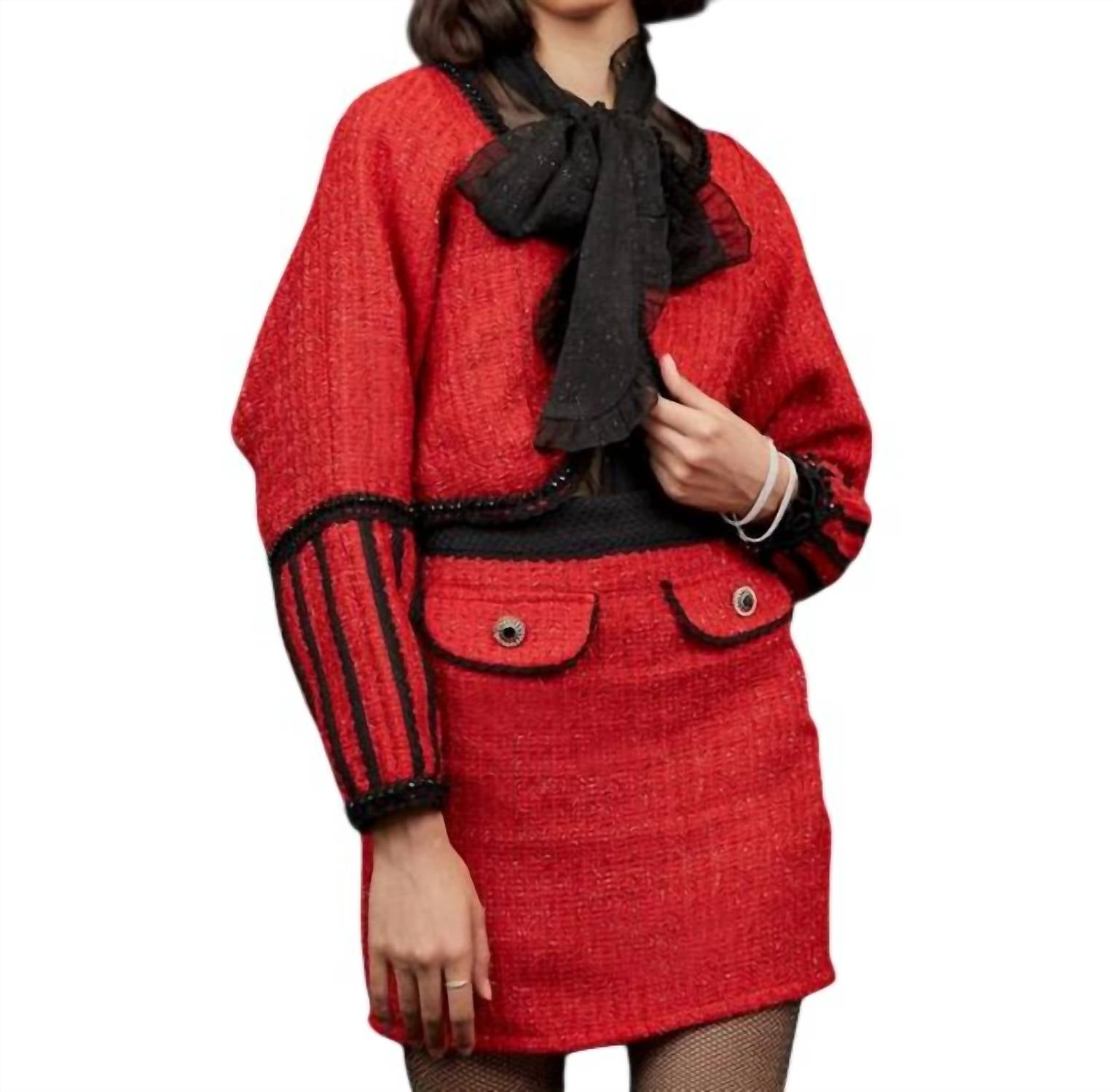 Sister Jane - Carina Tweed Long Sleeve Cropped Jacket