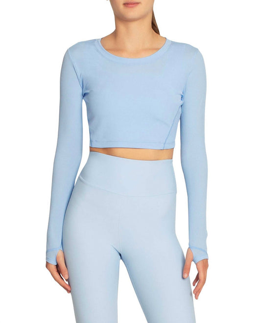 Nicole Miller - Cropped Active Long Sleeve Top