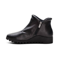 Aetrex Women's Zoey Slip-on Boots in black leather 1 - women's shoe