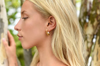 Adriana Pappas - Mini Hammered Pearl Hoops