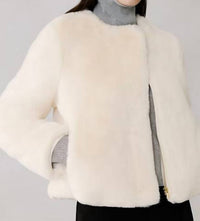SOIA&KYO Kendell Faux Fur Jacket in powder - women's jacket - view 4