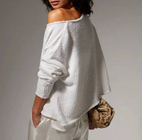 Sprwmn - Off Shoulder Long Sleeve Sweater
