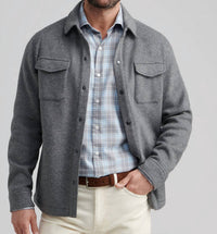 PETER MILLAR Crown Flex Fleece Merino Shirt Jacket in oslo grey - men's jacket