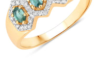 Diana M Jewels Women's Oval Natural Alexandrite Fashion Ring (0.56 Ct) - Delicate With Diamond Accents in 18k yellow gold - women's jewelry