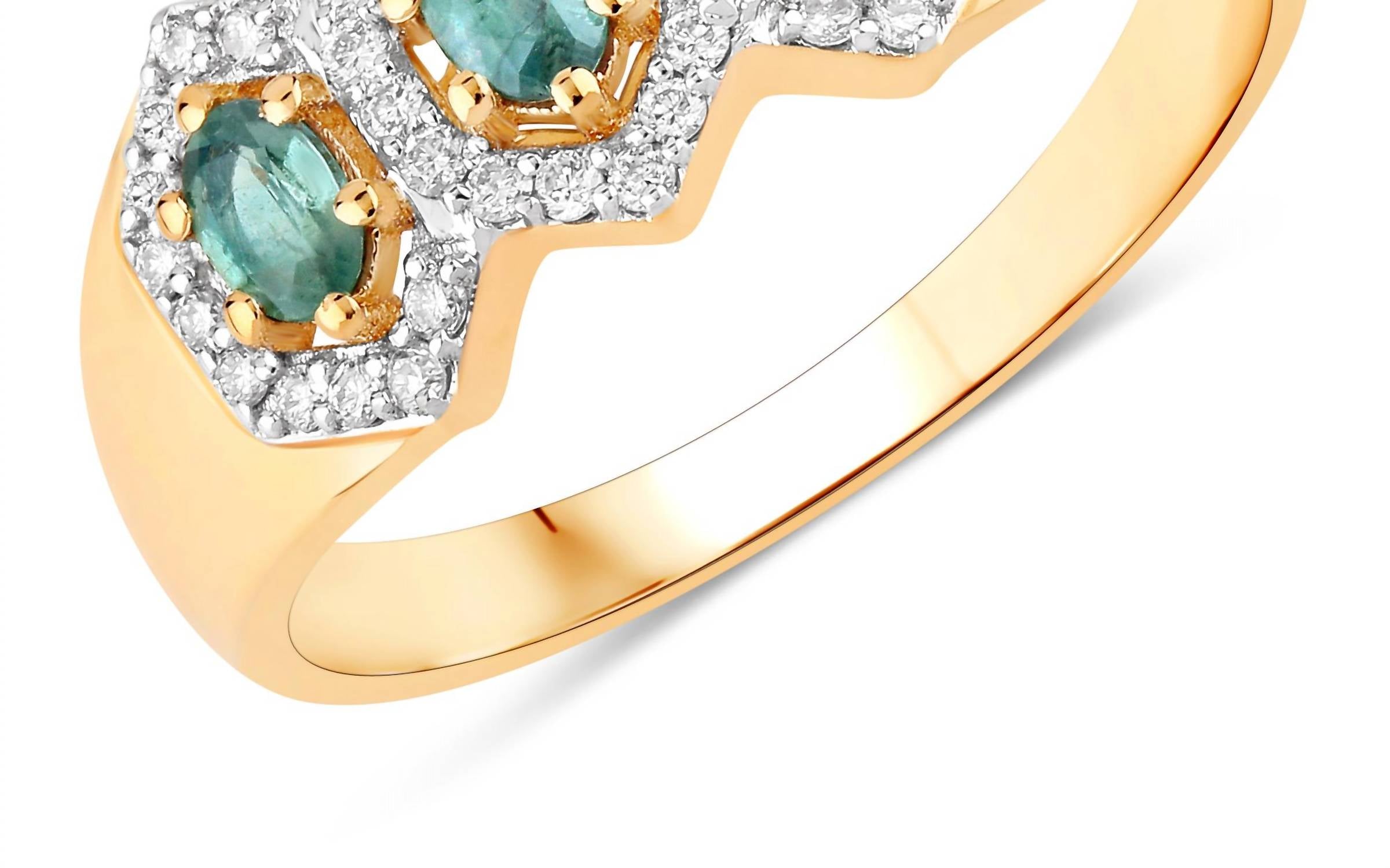 Diana M Jewels Women's Oval Natural Alexandrite Fashion Ring (0.56 Ct) - Delicate With Diamond Accents in 18k yellow gold - women's jewelry