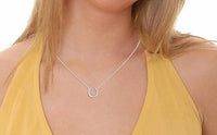 Westrian International Women's Sterling Silver Cubic Zirconia Horseshoe Pendant Necklace - women's jewelry - detail view