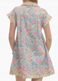 entro Valeria Mini Dress in light blue - women's dress - detail view