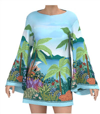 Celina Moon - Bell Sleeve Floral Dress