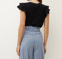 Veronica Beard - Akeela Ruffled Shoulder Tee