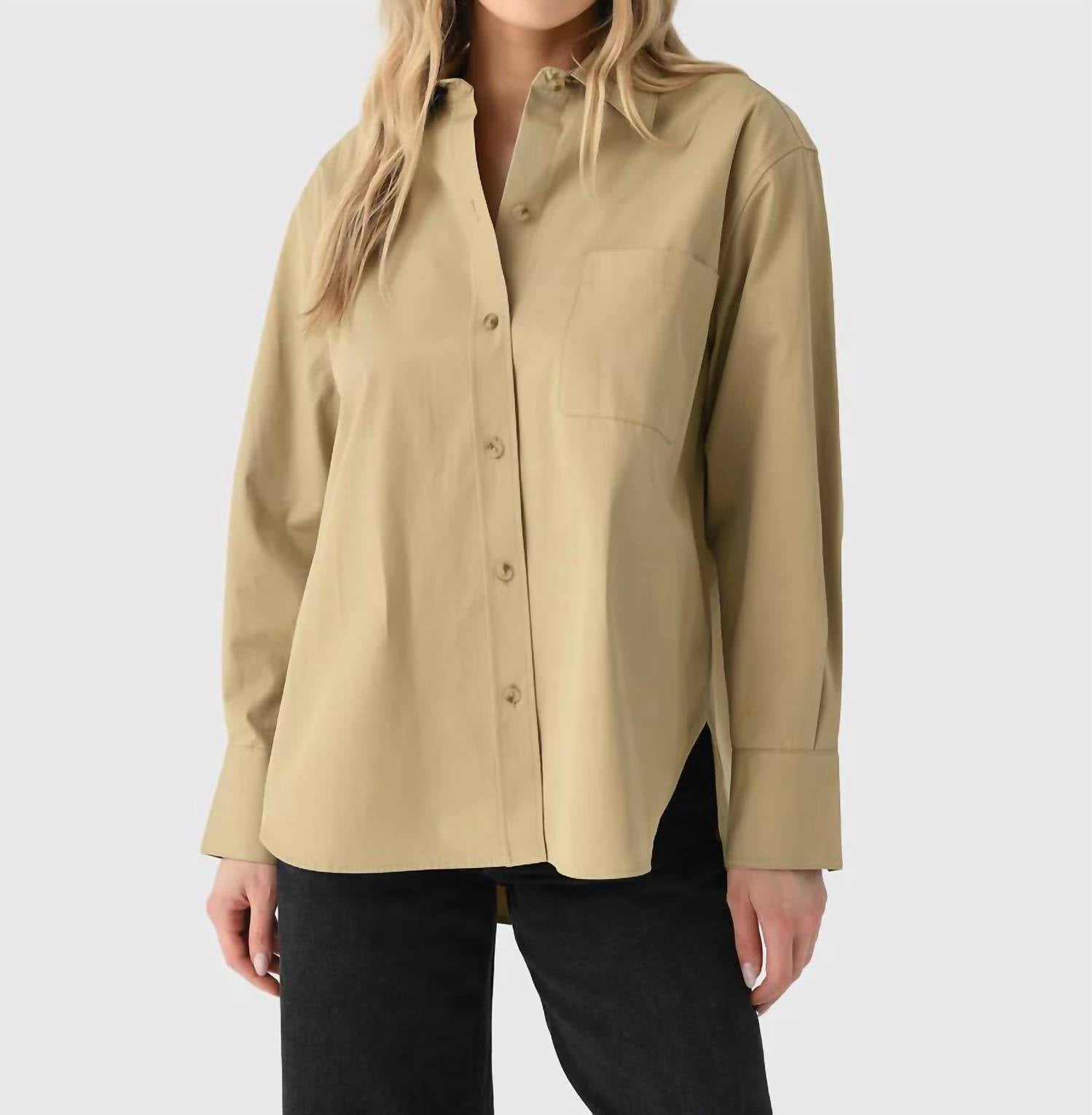 Vince - Oversized Shirt with Faux Leather