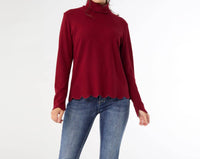 COCO + CARMEN Ariana Turtleneck Sweater in burgundy - women's sweater