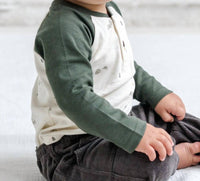 Colored Organics - Baby's Lucas Raglan Henley Bodysuit