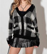 Mustard Seed - Paris Buffalo Plaid Button Up Cardigan