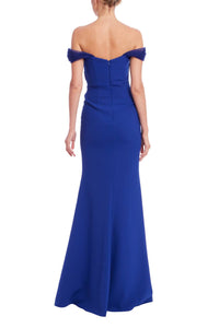 Badgley Mischka - Drape Off-the-shoulder Mermaid Gown Dress