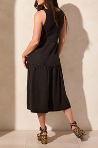 Tribal - Mixmedia Sleeveless Boat Neck Maxi Dress