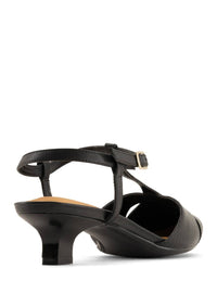 Andrea Women's Kitten Heels Slingback Pump in black - women's heels - detail view