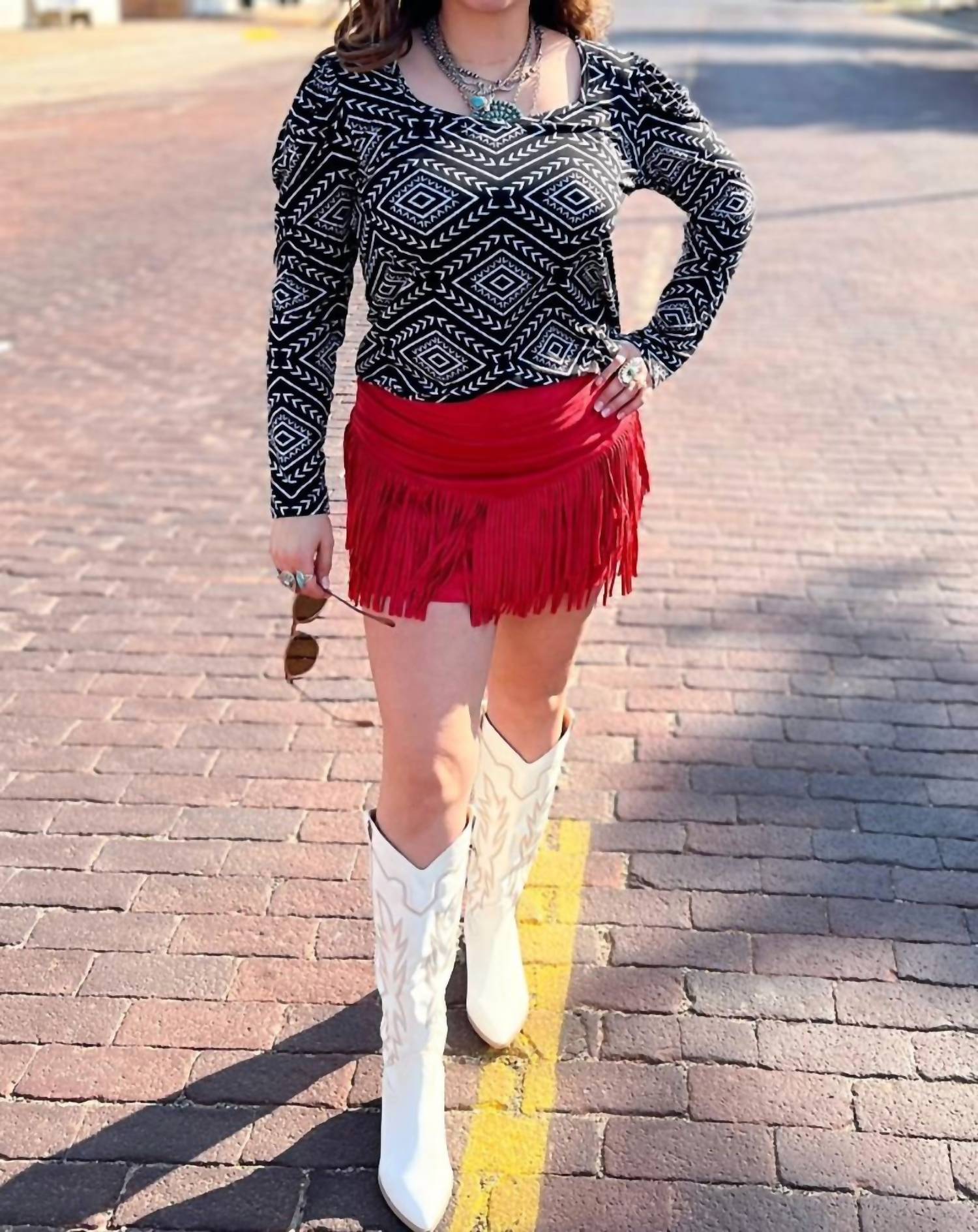 Sterling Kreek - Aztec Babe Bubble Sleeves Top