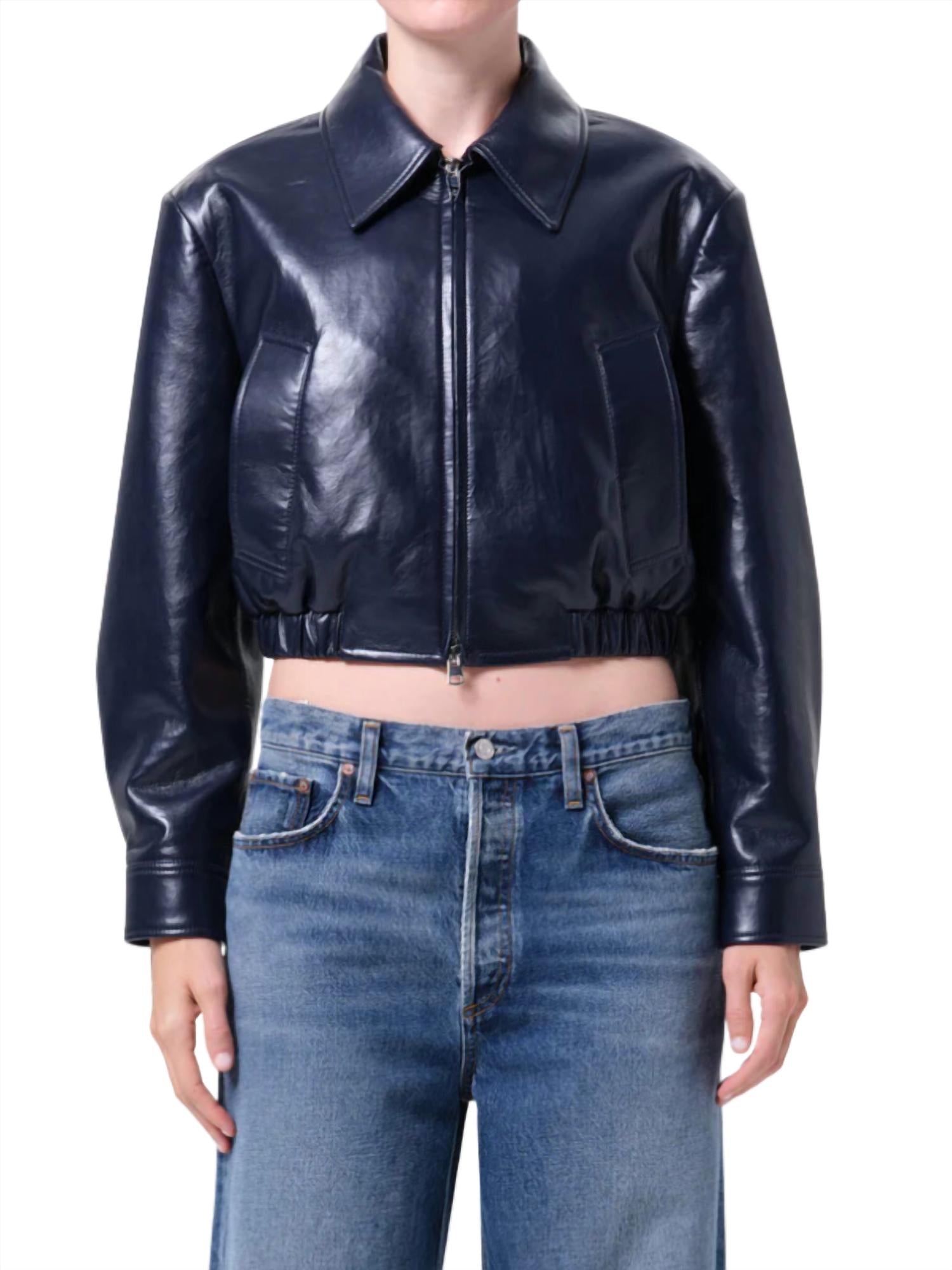 Agolde - Nahla Cropped Leather Jacket