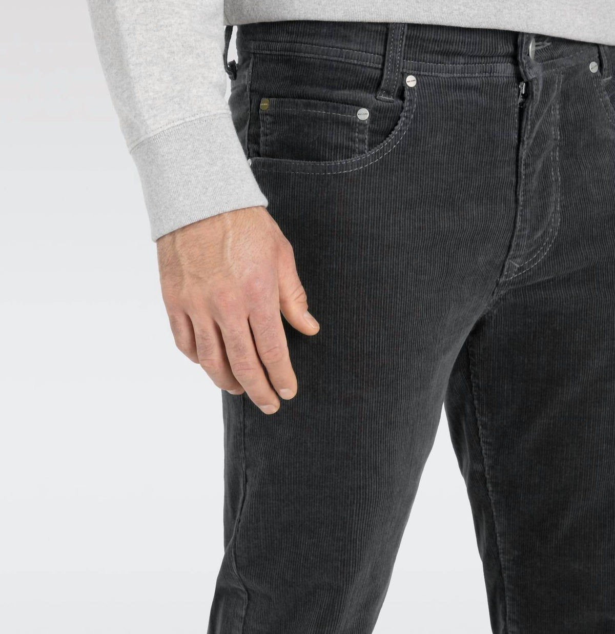 MAC Jeans Arne Corduroys Jeans in washed black - men's jeans - detail view