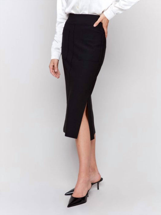 Charlie B - Gutsy Front Patch Pocket Crepe Skirt