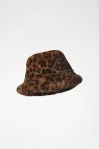 Joseph Ribkoff - Women's Leopard Print Faux Fur Bucket Hat