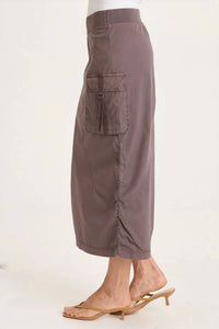 Xcvi - Bindi Poplin Side-cinch Midi Skirt