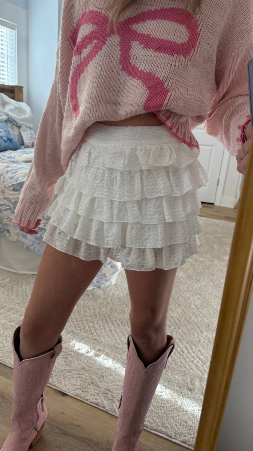 Peach Love - Fairy Tale Ruffle Mini Skirt