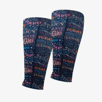Zensah Unisex - Print Compression Leg Sleeves in motivational quotes black - men's item - detail view