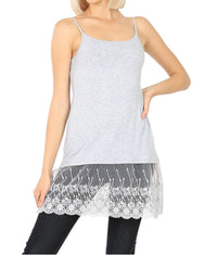 Zenana - Long Line Cami Lace Bottom Detail