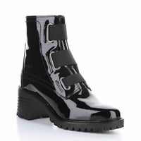 Bos. & Co. Women's Indie Waterproof Boots in black patent - women's shoe - detail view
