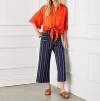 Karen Kane - Syd Stripe Cropped Wide Leg Pants