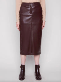 Charlie B - Faux Leather Midi Skirt