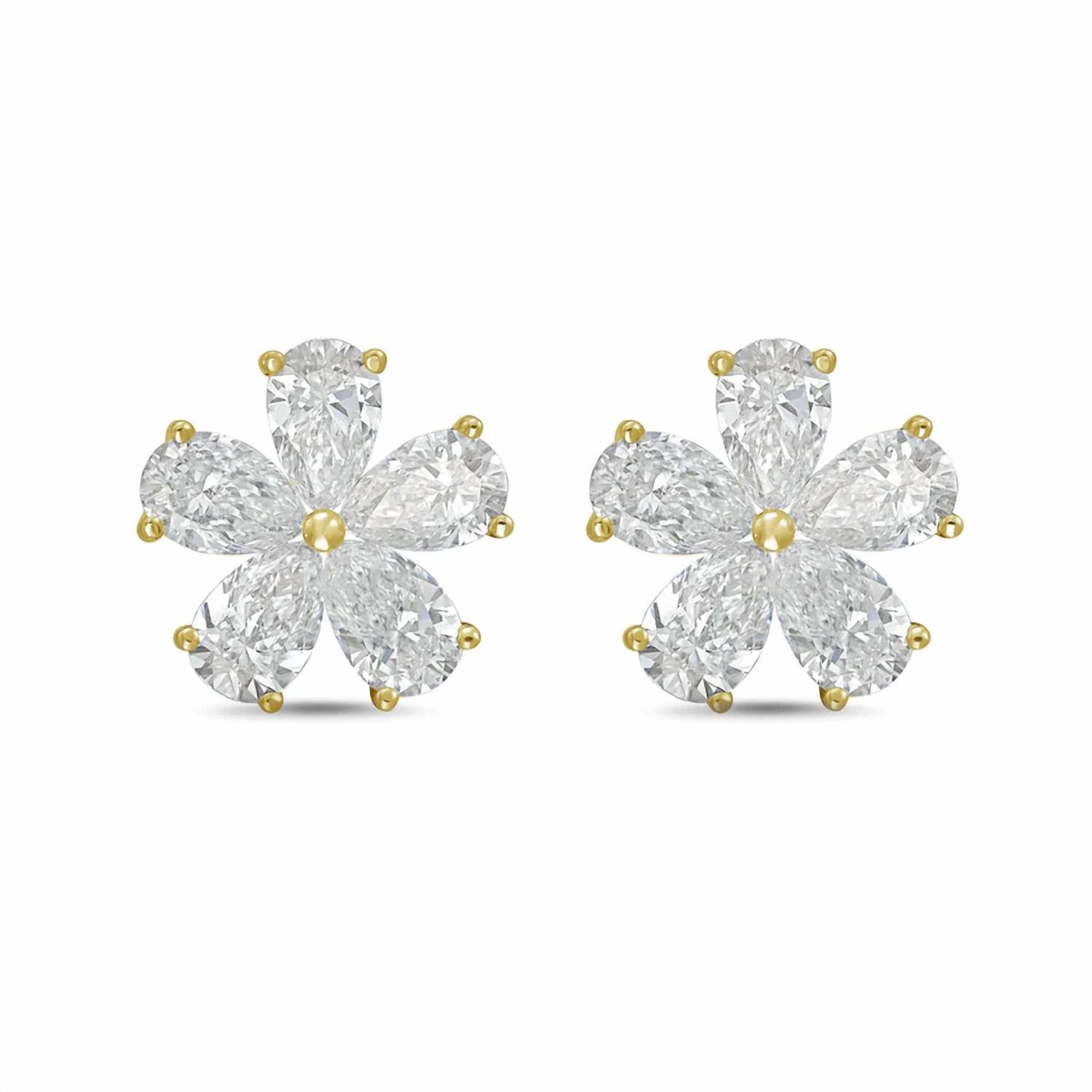 Diana M Jewels - Women's Pear Lab-Grown Diamond Stud Earrings (3.00 Ct TCW) - Signature