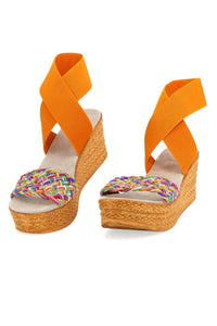 CHARLESTON SHOE CO. Women's Bermuda Platform Wedges Sandals in rainbow orange - women's sandal - alternate view