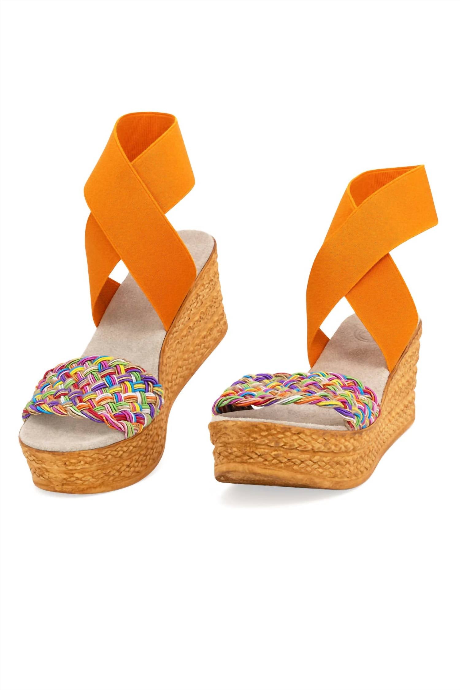 CHARLESTON SHOE CO. Women's Bermuda Platform Wedges Sandals in rainbow orange - women's sandal - alternate view