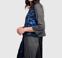 ALEMBIKA Capricorn Crop Cardigan in blue - women's cardigan - alternate view